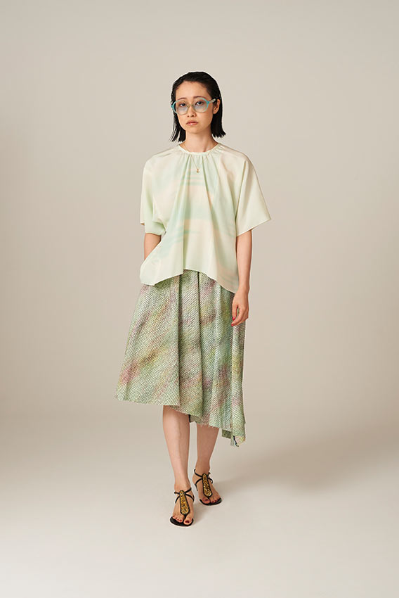GotoAsato twenty20 Gradation Crepe T-shirt, Steep Culottes
